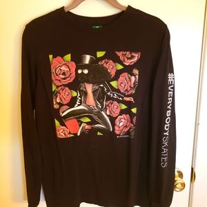 Everybodyskates Black Slash Long Sleeve Tee